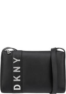 Черная сумка через плечо из натуральной кожи Dkny
