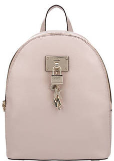 Розовый кожаный рюкзак с одним отделом Dkny