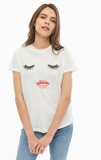 Белая хлопковая футболка с принтом Mustang