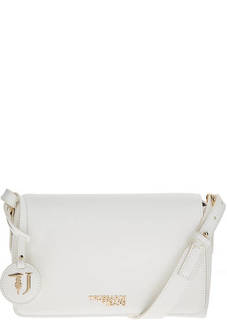 Белая сумка через плечо с откидным клапаном Trussardi Jeans
