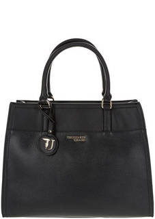 Вместительная черная сумка на молнии Trussardi Jeans