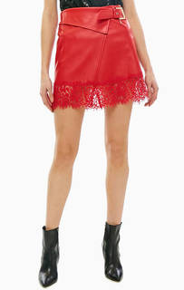 Короткая красная юбка с запахом Patrizia Pepe