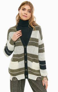 Полушерстяной кардиган в полоску Patrizia Pepe