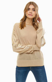 Полушерстяной джемпер с золотистым принтом Patrizia Pepe