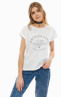 Хлопковая футболка с контрастным принтом Patrizia Pepe