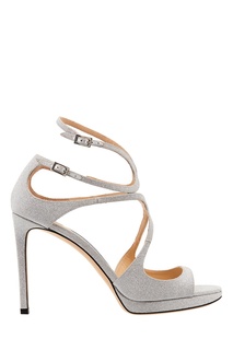 Серебристые босоножки Lance с глиттером Jimmy Choo