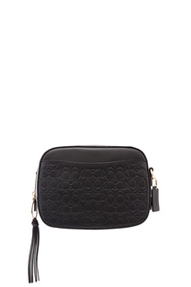 Кожаная сумка с тисненым узором Coach