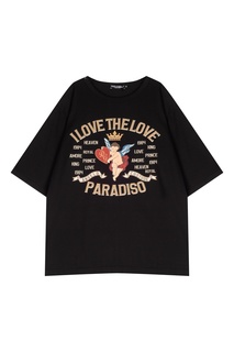 Черная хлопковая футболка с принтом Dolce & Gabbana