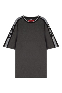 Серая футболка с отделкой Dolce & Gabbana