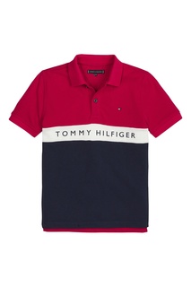 Красно-синяя футболка-поло Tommy Hilfiger Kids
