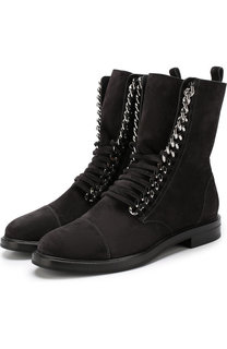 Замшевые байкеры на шнуровке Casadei