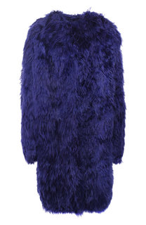 Меховое пальто свободного кроя Saint Laurent