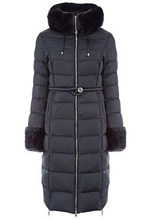 Пальто на натуральном пуху с отделкой мехом кролика La Reine Blanche