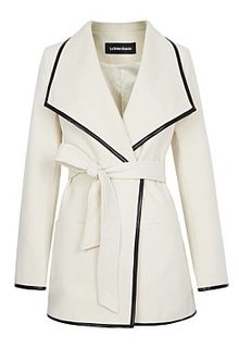 Пальто-халат с контрастной отделкой La Reine Blanche