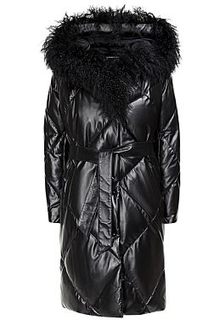 Утепленное пальто из натуральной кожи La Reine Blanche