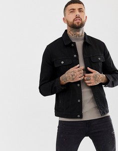 Черная джинсовая куртка классического кроя ASOS DESIGN - Черный