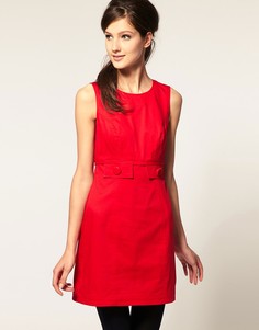 Свободное хлопковое платье в стиле 60-х ASOS - Красный