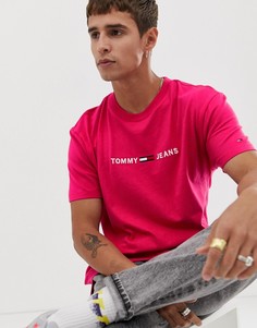 Ярко-розовая футболка с логотипом Tommy Jeans - Розовый