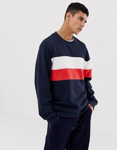 Свитшот со вставками Jack & Jones Originals - Темно-синий