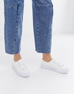 Белые кроссовки на платформе New Look - Коричневый
