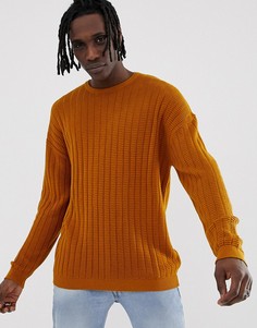 Светло-коричневый фактурный трикотажный джемпер ASOS DESIGN - Рыжий