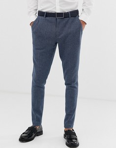 Супероблегающие брюки с синим рисунком в ломаную клетку ASOS DESIGN - Синий