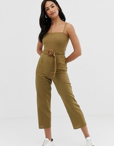 Комбинезон с бретельками и поясом ASOS DESIGN - Зеленый