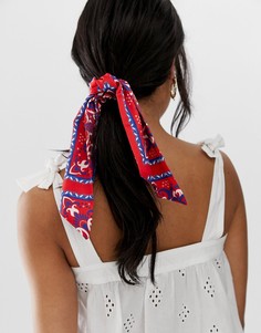 Бордовый головной платок с принтом в стиле банданы ASOS DESIGN - Мульти