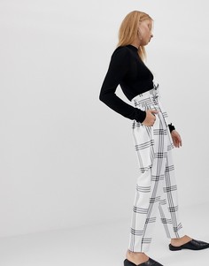 Суженные книзу брюки в клетку с завышенной талией ASOS DESIGN - Мульти