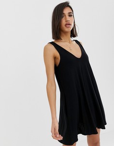 Свободное платье со скрытыми карманами ASOS DESIGN ultimate - Черный