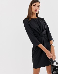 Платье мини с запахом и завязкой ASOS DESIGN - Черный