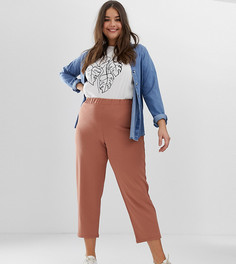 Креповые зауженные брюки ASOS DESIGN Curve - Розовый