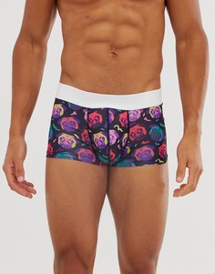 Трусы со сплошным принтом мопсов ASOS DESIGN - Фиолетовый