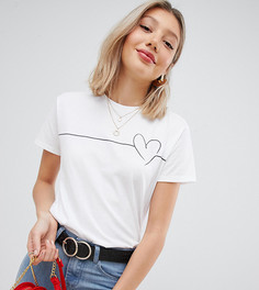 Футболка с принтом ASOS DESIGN Petite - Белый