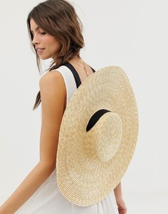 Соломенная шляпа канотье ASOS DESIGN - Коричневый
