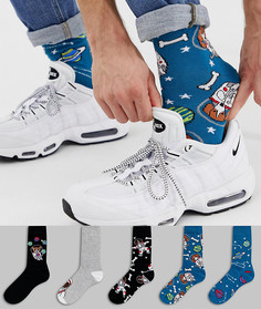 Комплект из 5 пар носков с принтом ASOS DESIGN - Мульти