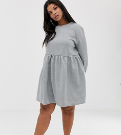 Свободное трикотажное платье Rokoko Plus - Серый