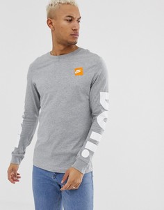 Серый лонгслив Nike - Серый
