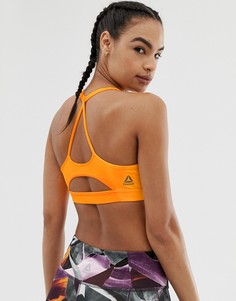 Желтый спортивный бюстгальтер с бретельками на спине Reebok - Желтый