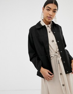 Выбеленная хлопковая куртка ASOS DESIGN - Черный