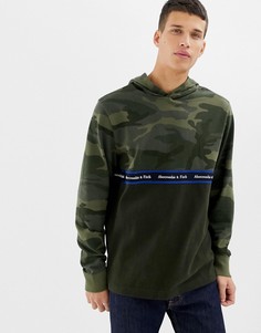 Худи с камуфляжным принтом и логотипом Abercrombie & Fitch - Зеленый
