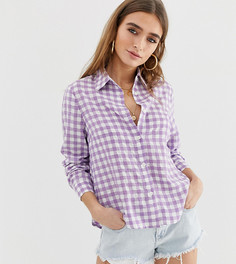 Oversize-рубашка бойфренда в клеточку Glamorous Petite - Фиолетовый