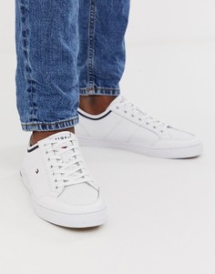Белые кожаные кроссовки с контрастной отделкой Tommy Hilfiger - Белый