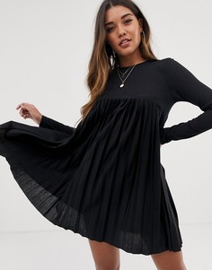 Плиссированное платье ASOS DESIGN - Черный