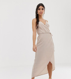 Платье макси на бретельках с запахом ASOS DESIGN Petite - Мульти