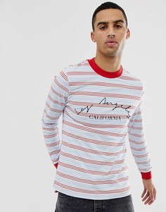 Лонгслив из органического хлопка в полоску с надписью Los Angeles ASOS DESIGN - Мульти
