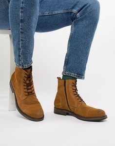 Светло-коричневые замшевые ботинки на шнуровке Jack & Jones - Рыжий