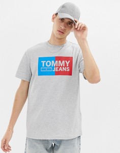 Серая классическая футболка с логотипом Tommy Jeans - Серый