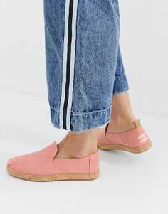 Слипоны на джутовой подошве TOMS - Розовый