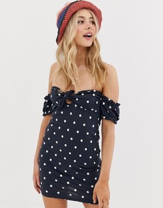 Сарафан с пышными рукавами и принтом ASOS DESIGN - Мульти